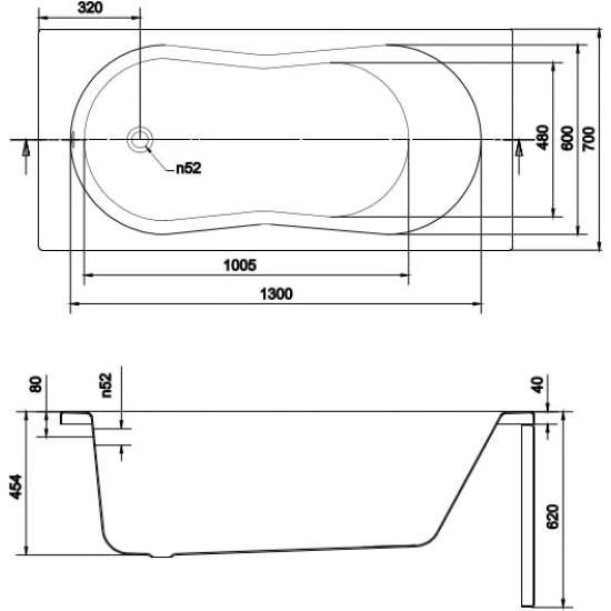 Акриловая ванна CERSANIT Nike 150x70 см, с каркасом, ультрабелая