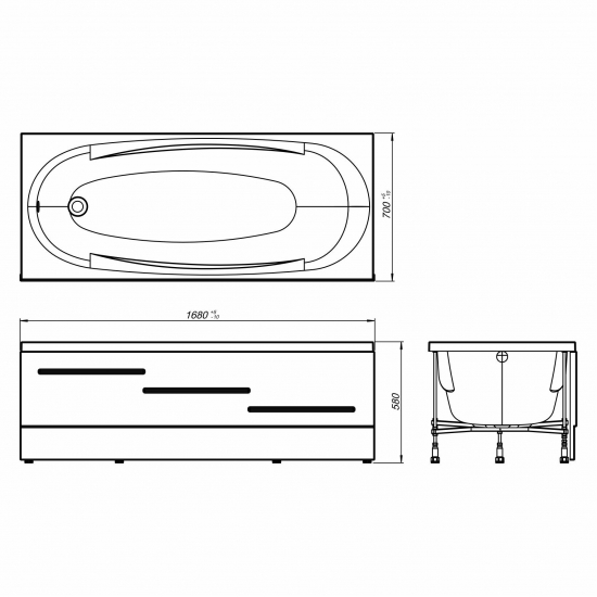 Акриловая ванна NOVA Easy 170x70
