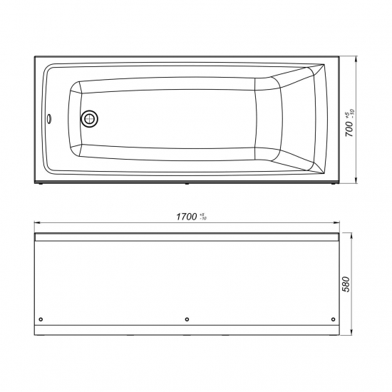 Акриловая ванна NOVA Style 170x70