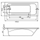 Акриловая ванна ROCA Line 150x70 см, с каркасом