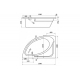 Акриловая ванна SANTEK Гоа L 150x100 см, угловая, с каркасом, асимметричная