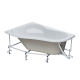 Акриловая ванна SANTEK Ибица XL L 160x100 см, угловая, с каркасом, асимметричная