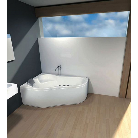 Акриловая ванна SANTEK Ибица XL L 160x100 см, угловая, с каркасом, асимметричная