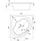 Акриловая ванна SANTEK Канны 150x150 см, угловая, с каркасом, четверть круга