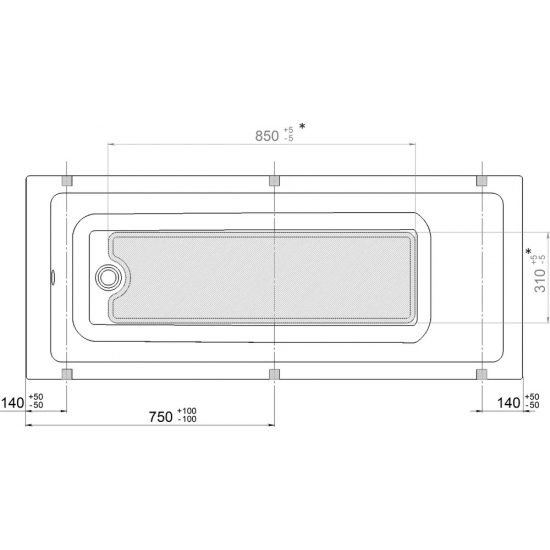 Акриловая ванна ТРИТОН Аура Щ0000042100 без опоры 150x70 см
