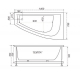 Акриловая ванна ТРИТОН Бэлла Н0000020161 L 140x75 см, угловая, асимметричная