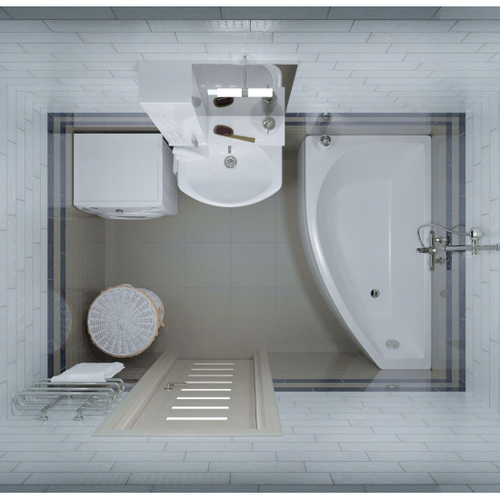 Акриловая ванна ТРИТОН Бэлла Н0000020162 R 140x75 см, угловая, асимметричная