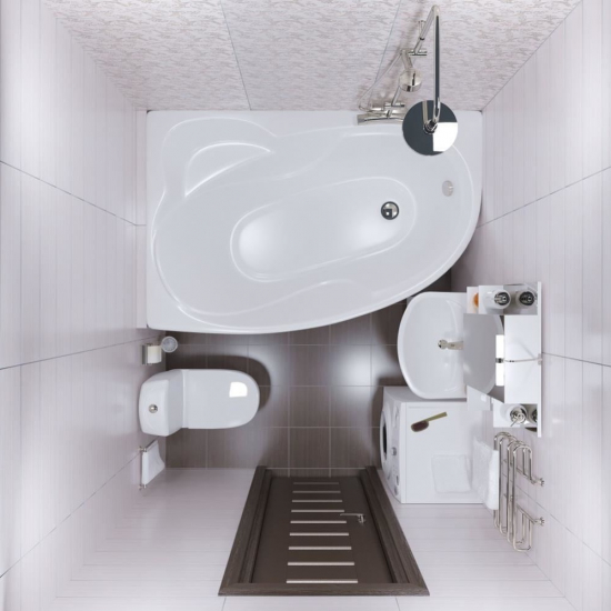 Акриловая ванна ТРИТОН Изабель Щ0000048747 R без опоры 170x100 см, угловая, асимметричная