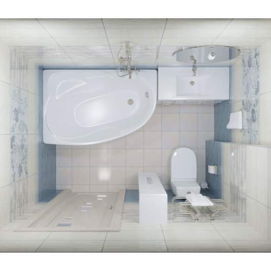Акриловая ванна ТРИТОН Николь R 160x100 см, угловая, с каркасом, асимметричная