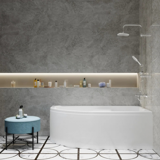 Акриловая ванна ТРИТОН София R 170x95 см, угловая, с каркасом, асимметричная