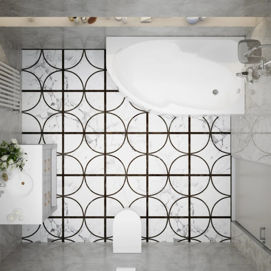 Акриловая ванна ТРИТОН София R 170x95 см, угловая, с каркасом, асимметричная