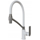 Смеситель для кухни с гибким изливом MIXLINE Plus City White ML33-108, белый/хром
