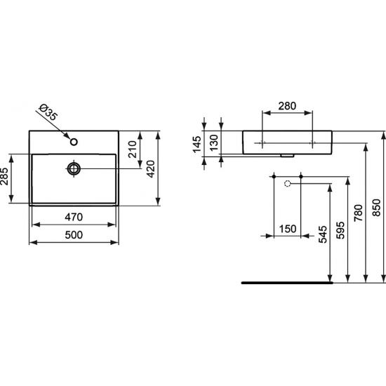 Раковина IDEAL STANDARD Strada 50 см K077701 