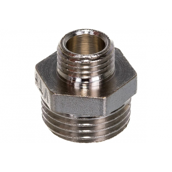 Ниппель резьбовой переходной VALTEC 1/2" х 1/4" латунный 15-8 мм VTr.580.N.0402