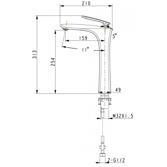 Смеситель для раковины TIMO Helmi 4011/03F чёрный