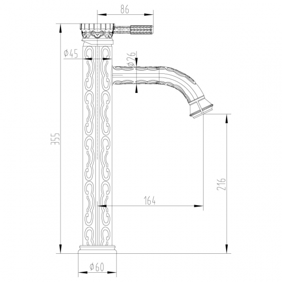 Смеситель для раковины LEMARK Jasmine LM6609ORB чёрная бронза