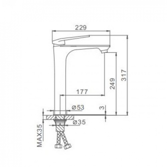 Смеситель для раковины FRAP F1052-54 белый/хром