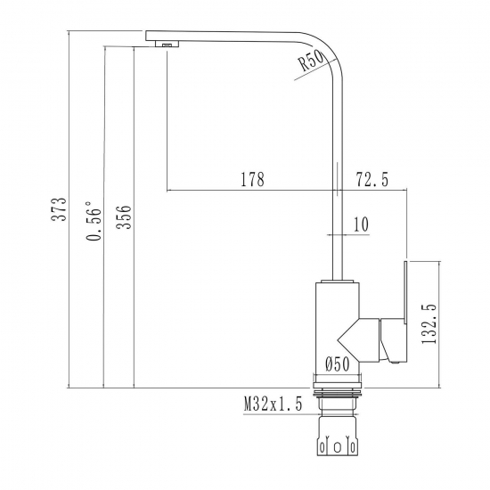 Смеситель для кухни из нержавеющей стали MIXLINE ML-GS14 (331), белый