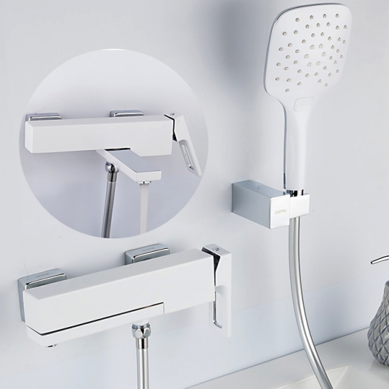 Смеситель для ванны GAPPO G17-8 G3217-8 хром/белый