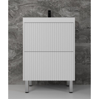 Тумба с раковиной STYLE LINE Стокгольм 60 рифленый софт напольная, раковина Andrea Classic 60