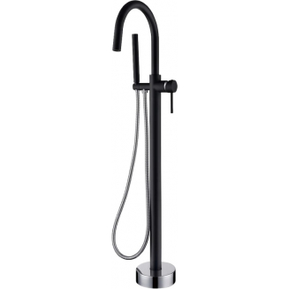 Смеситель для ванны напольный BOHEME Uno 469-BCR black, chrome