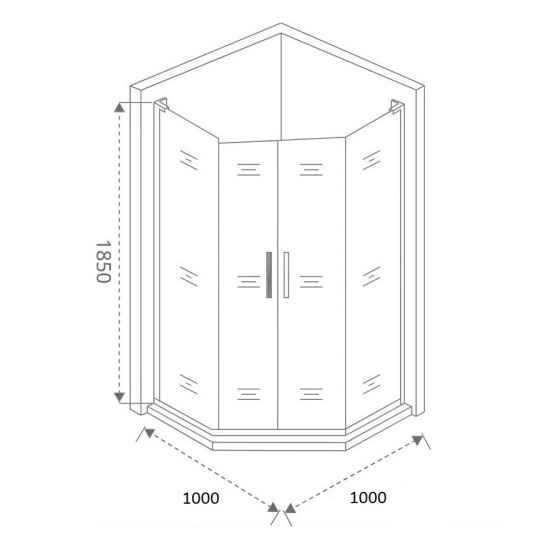 Душевой уголок BAS Good Door Pandora PNT-ТD-100-CH 100x100x185 стекло прозрачное, профиль хром