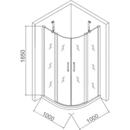 Душевой уголок BAS Good Door Pandora R-100 100x100x185 стекло прозрачное, профиль хром