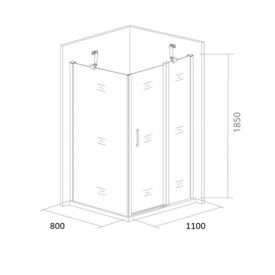 Душевой уголок BAS Good Door Pandora WTW + SP 110x80x185 стекло прозрачное, профиль хром