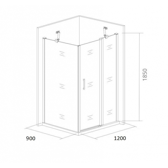 Душевой уголок BAS Good Door Pandora WTW + SP 120x90x185 стекло прозрачное, профиль хром