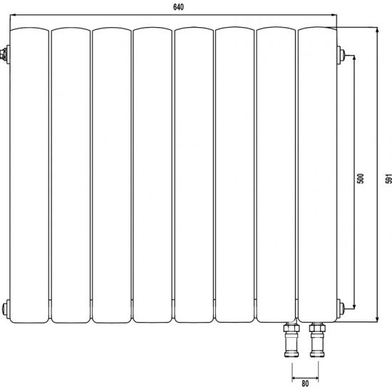 Радиатор биметаллический ROYAL THERMO Piano Forte 500 silver satin VDR80  8 секций, серый