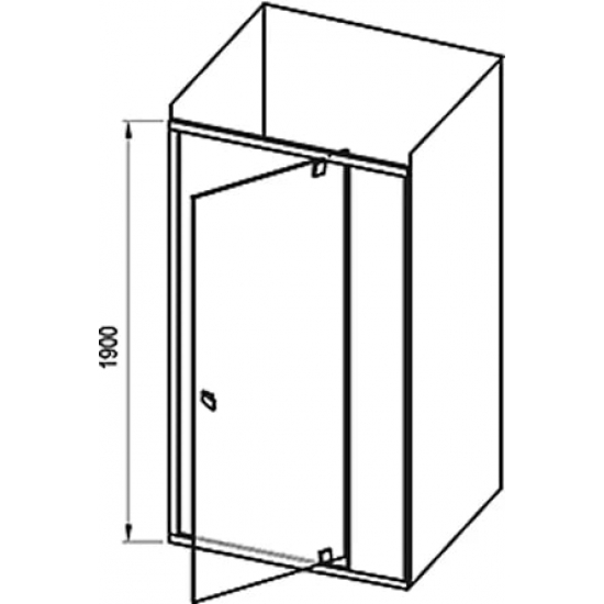 Душевая дверь в нишу RAVAK Pivot PDOP2-100 100x190 стекло прозрачное, профиль хром