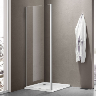 Боковая стенка SANTREK AQUA Iris-SP-800-C-Chrome 80x185 стекло прозрачное, профиль хром