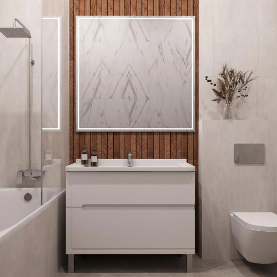 Тумба для комплекта AURA Izabel 100-2 напольная, белая