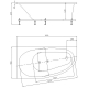Акриловая ванна АКВАТЕК Дива DIV160-0000002 R без опоры 160x90 см, асимметричная