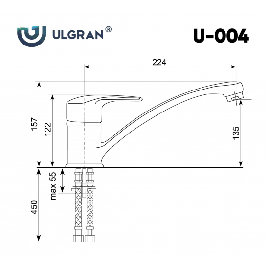 Смеситель для кухни ULGRAN U-004-302 песочный
