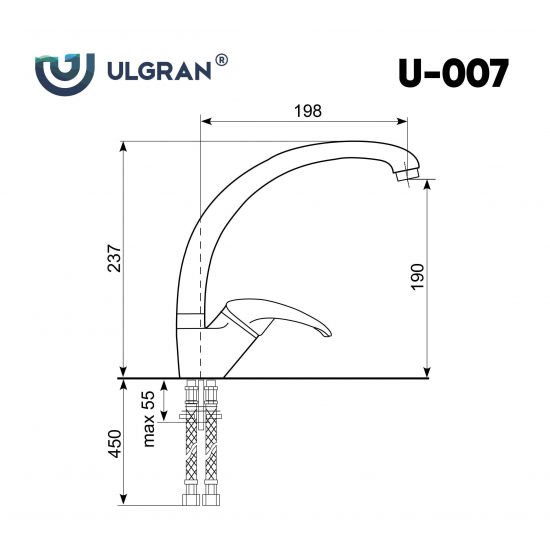 Смеситель для кухни ULGRAN U-007-331 белый
