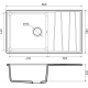 Мойка для кухни GRANFEST Level 860L чаша+крыло 860х500 мм, чёрный