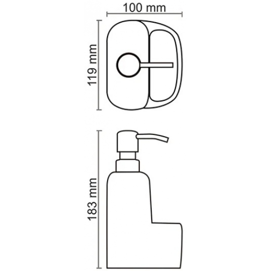 Дозатор для кухонной мойки WASSERKRAFT K-8499 с емкостью для губки