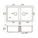 Мойка для кухни OMOIKIRI Kitagawa 86-2 2 чаши 860х510 мм керамика, leningrad grey