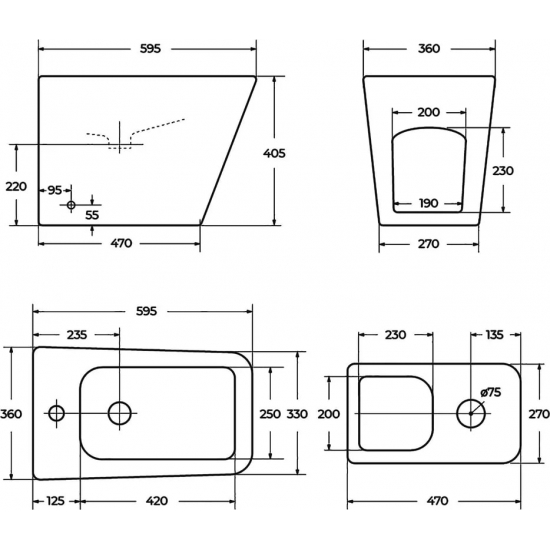 Биде напольное BELBAGNO Ardente-R BB003B