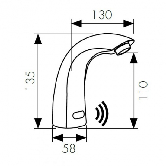 Смеситель для раковины бесконтактный (сенсорный) KAISER Sensor 38411