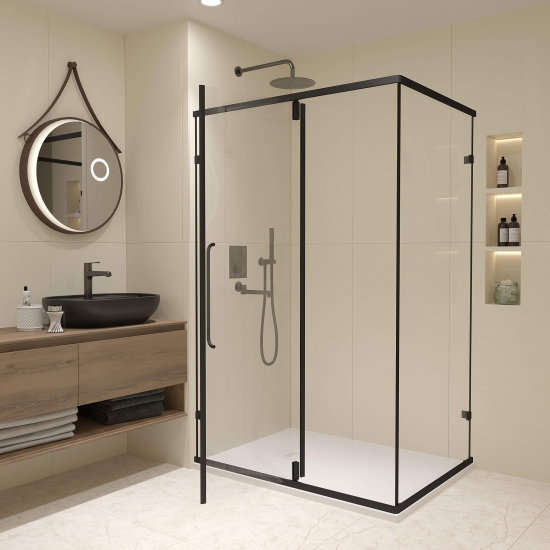 Душевой уголок RGW Classic CL-46B 120x80 стекло прозрачное, профиль чёрный