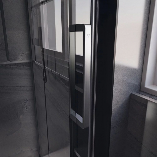Душевой уголок VECONI Premium Trento PTC-SP-40GR 130x80, стекло прозрачное, профиль графит