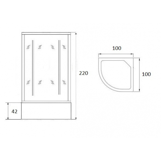 Душевая кабина LORANTO CS-001 100x100x220 с высоким поддоном, с сиденьем