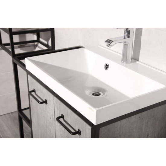 Тумба с раковиной STYLE LINE Лофт Classic 80/100 правая бетон, раковина Andrea Classic 80