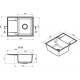 Мойка для кухни DOMACI Римини DG N-503 чаша+крыло 595х445 мм кварцевая, серый