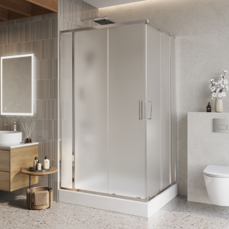 Душевой уголок BelBagno LUCE-AH-22-120/100-P-Cr стекло рифлёное, профиль хром