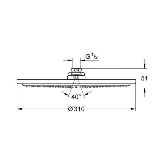 Верхний душ GROHE Rainshower Cosmopolitan 310 27477000