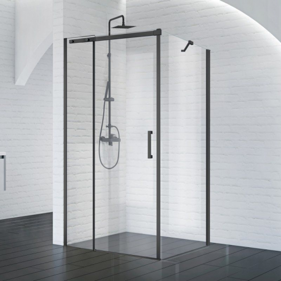 Душевой уголок BelBagno ACQUA-AH-1-120/90-C-NERO стекло прозрачное