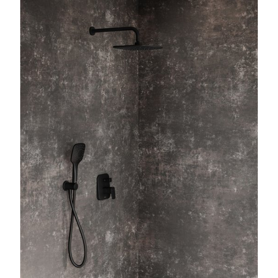 Встраиваемый смеситель для душа и ванны RAVAK 10° Free black -TD F 065.20 чёрный матовый